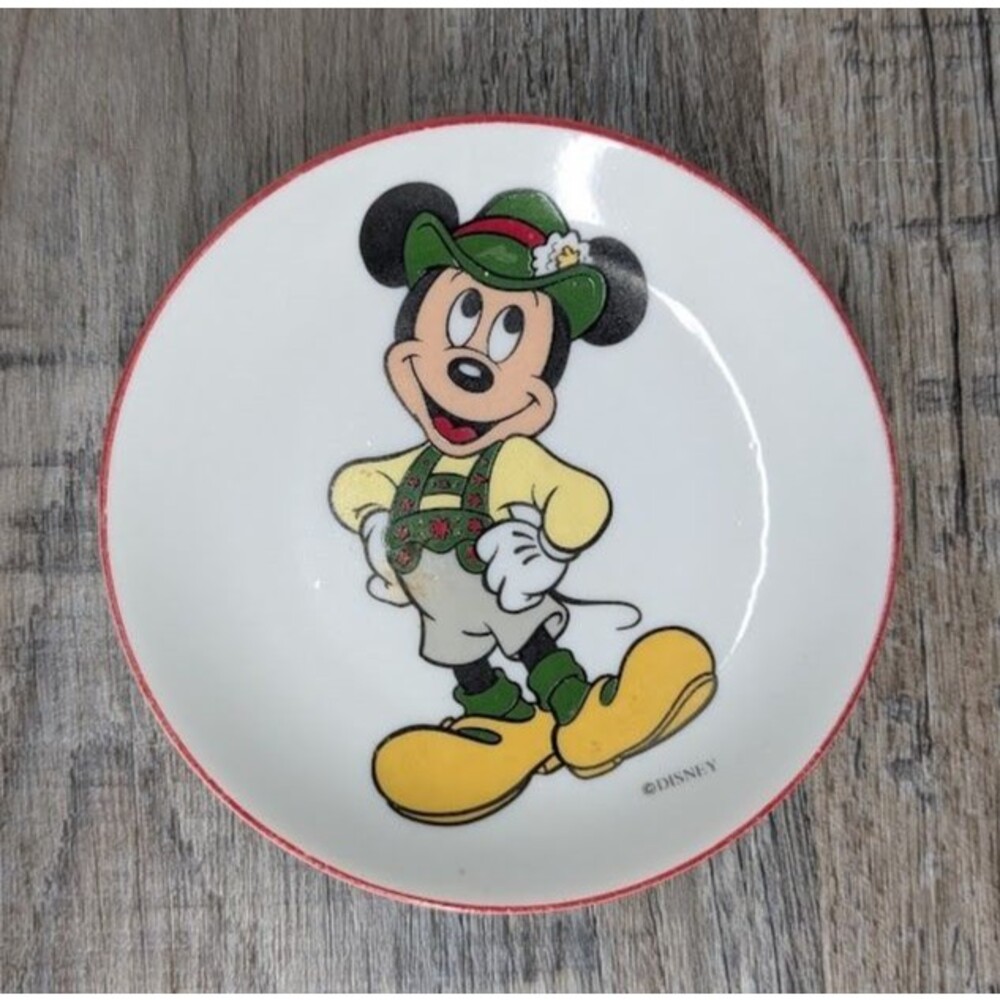 Vintage Disney Mickey Mouse 4" small Plate Reutter Porzellan Germany Miniature